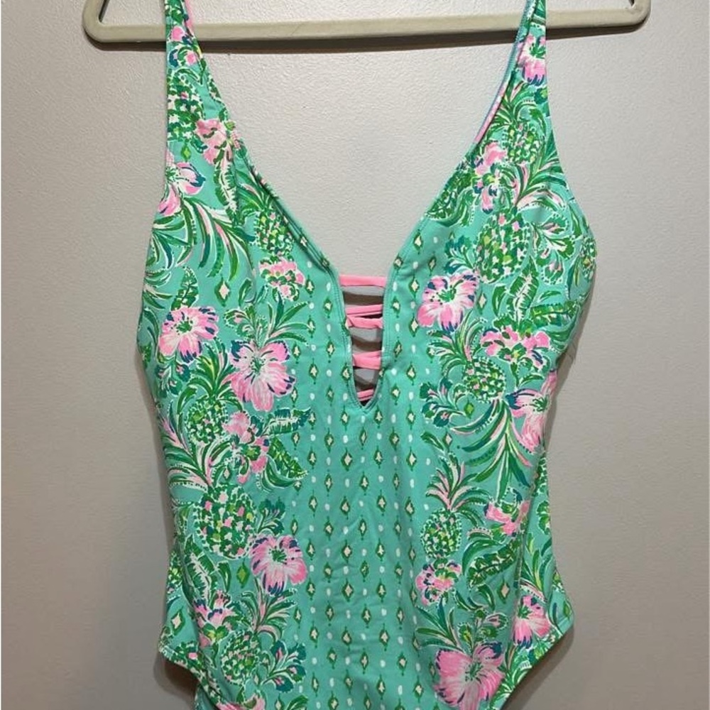 Lilly Pulitzer Floral One-Piece Swimsuit, Size 14